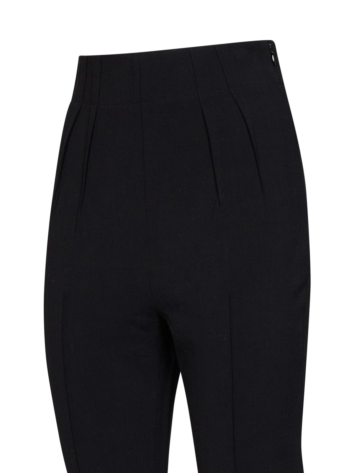 Mugler Women Black Stretch Wool-Blend Stirrup Tailored Leggings MUGLER