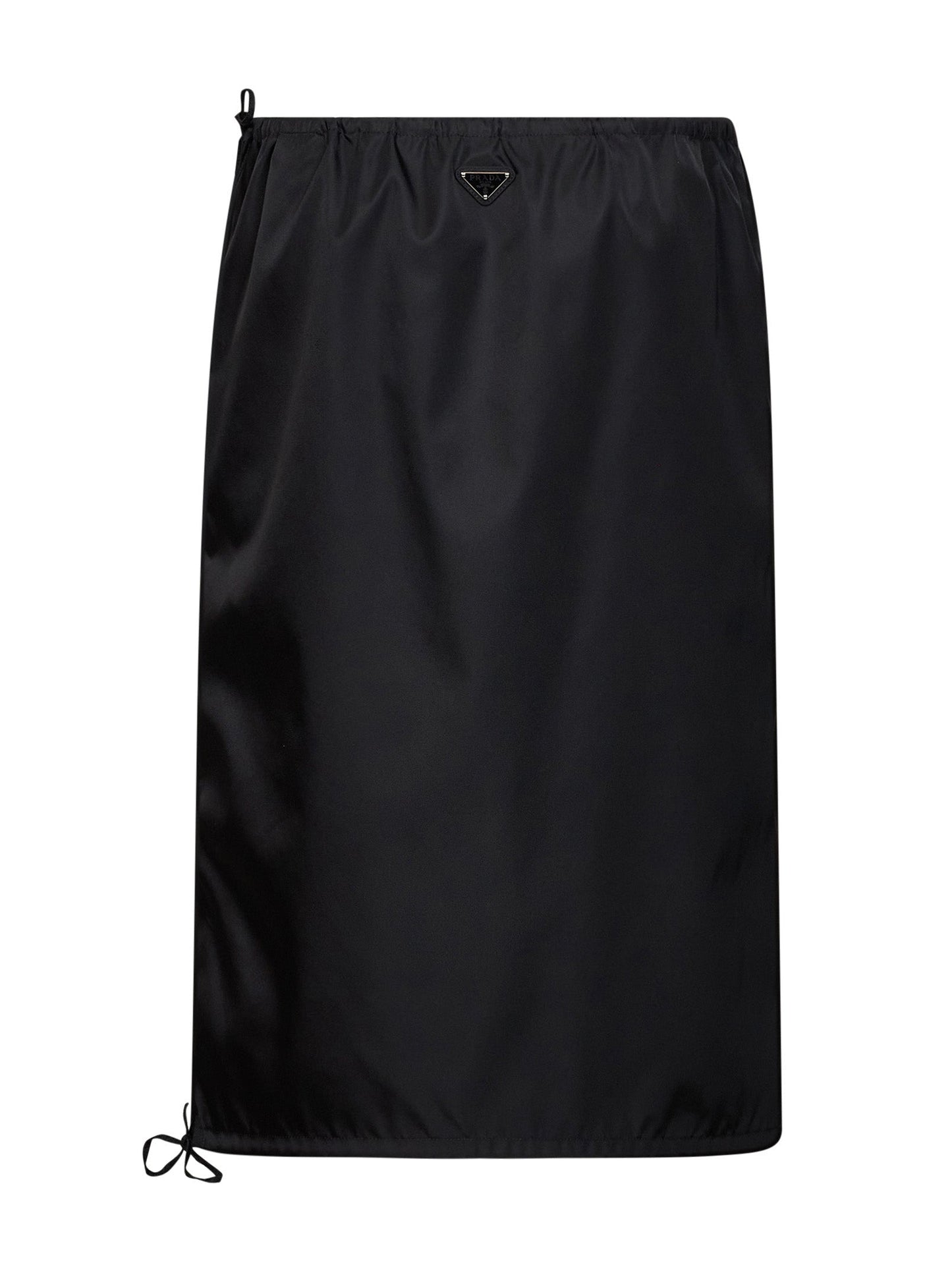 Prada Abbigliamento Women Black Re-Nylon Straight Midi Skirt PRADA