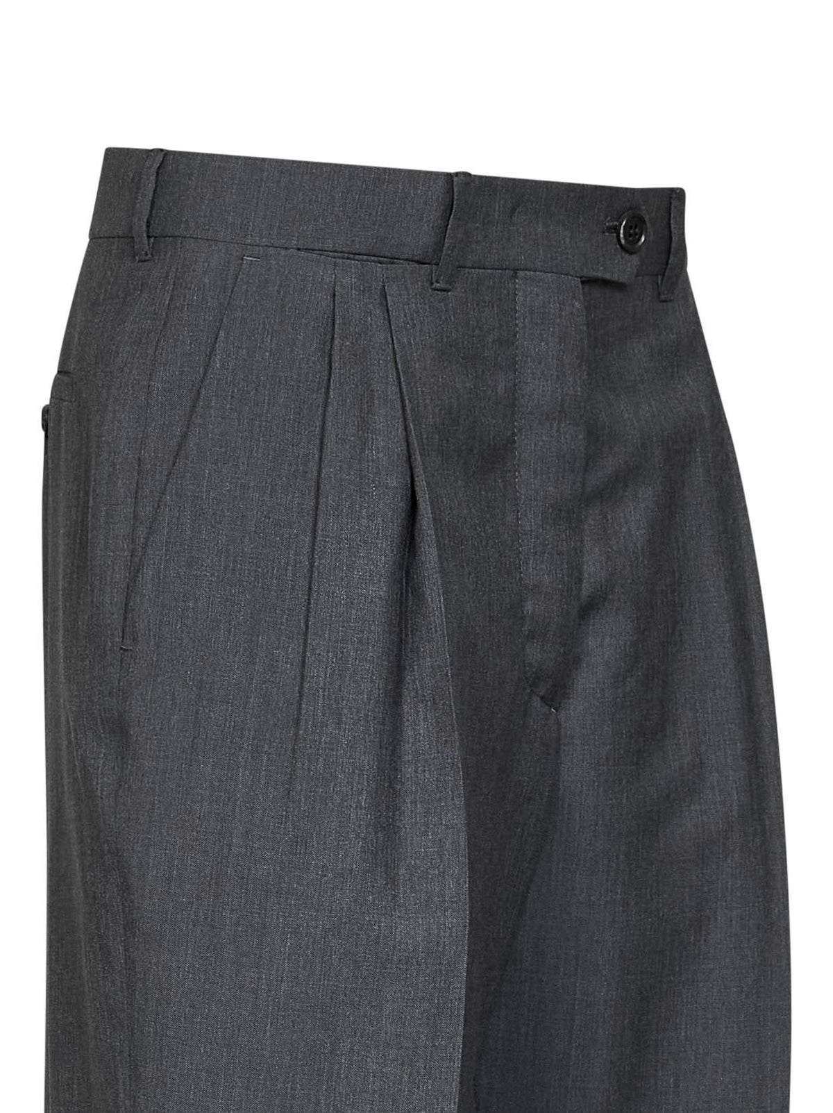 Prada Abbigliamento Women Slate Light Mohair Straight-Leg Trousers PRADA