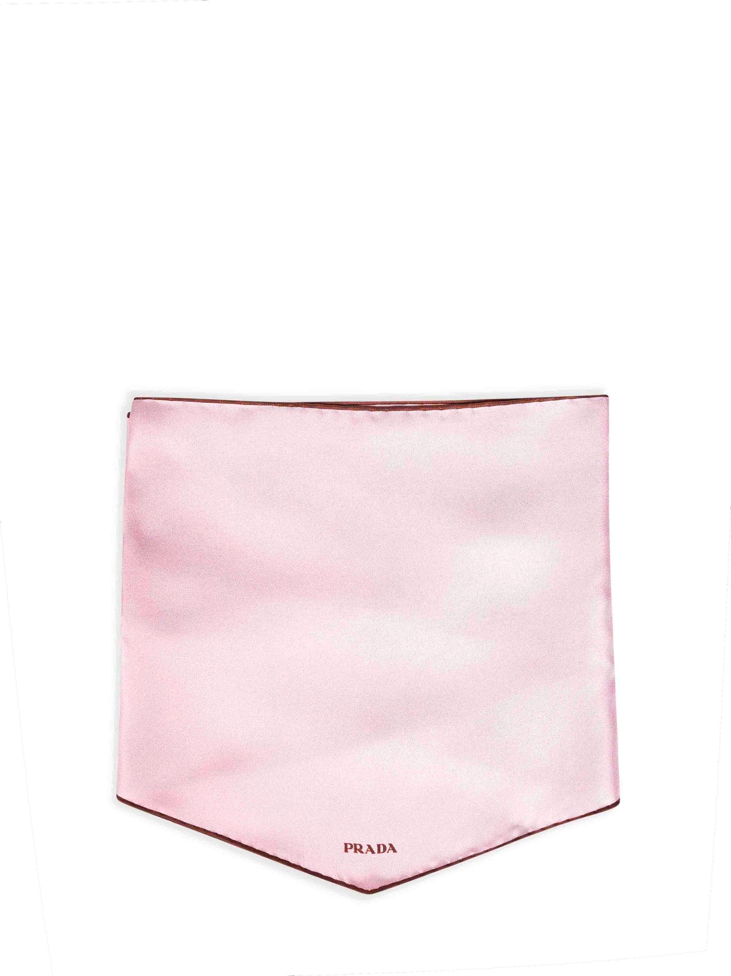 Prada Accessori Pelletteria Women Heather Pink Printed Silk Twill Scarf PRADA