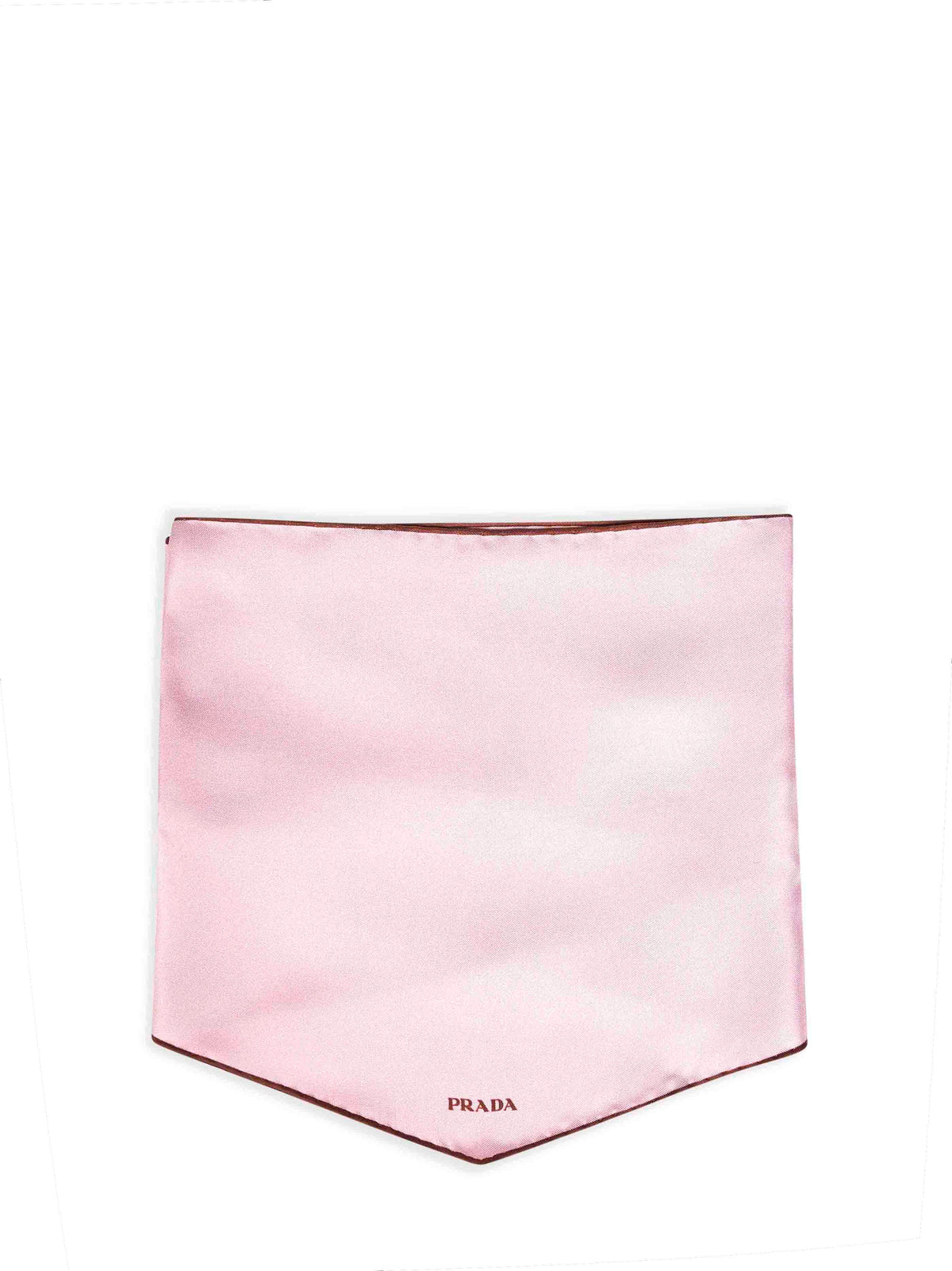 Prada Accessori Pelletteria Women Heather Pink Printed Silk Twill Scarf PRADA