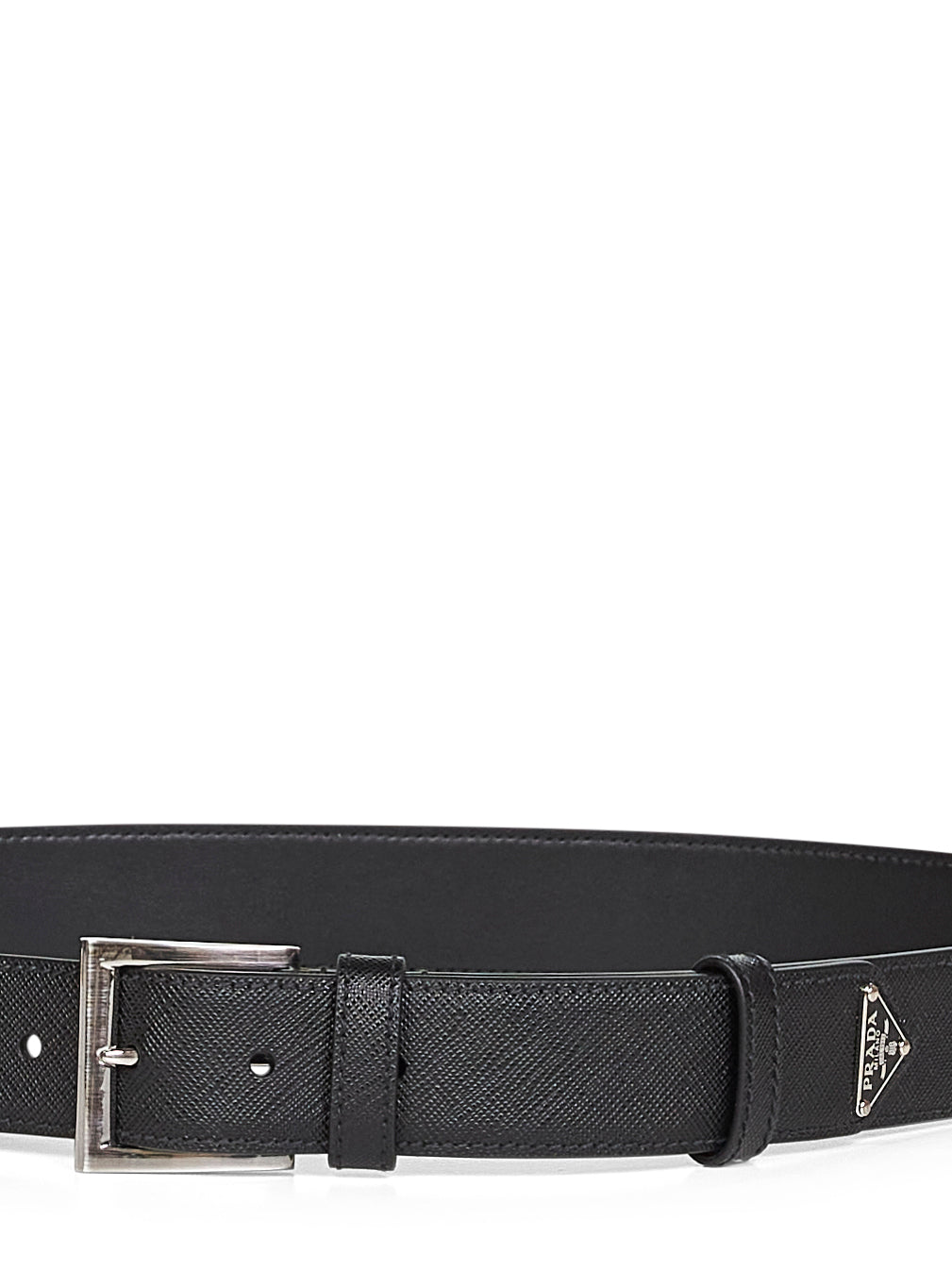 Prada Accessori Pelletteria Men Black Saffiano Leather Belt PRADA