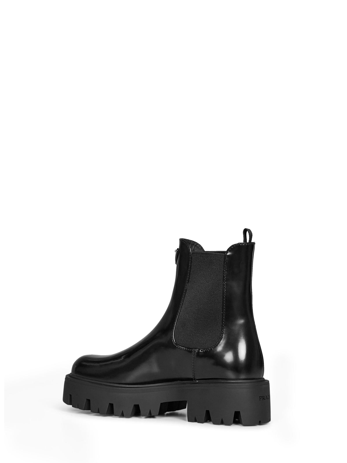 Prada Calzature Women Black Brushed Leather Ankle Boots PRADA