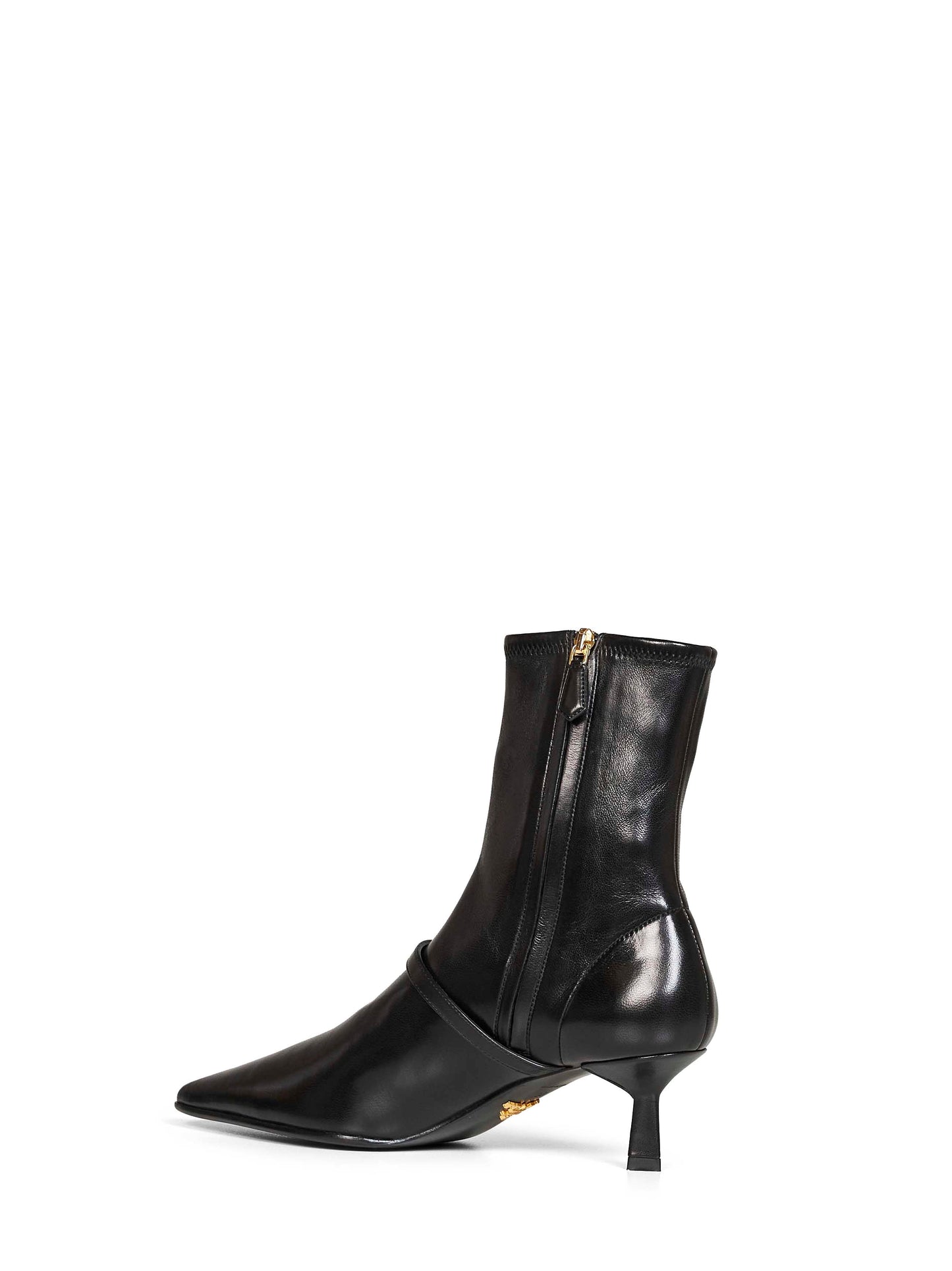Prada Calzature Women Black Stretch Nappa Leather Ankle Boots PRADA