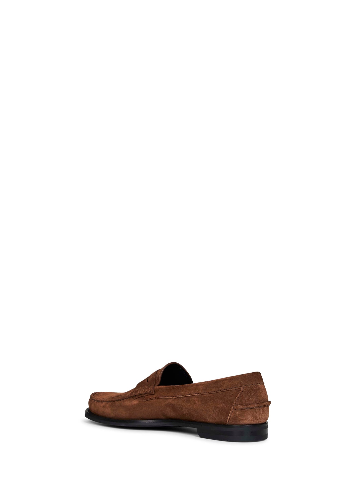 Prada Calzature Men Cocoa Aged-Effect Suede Loafers PRADA