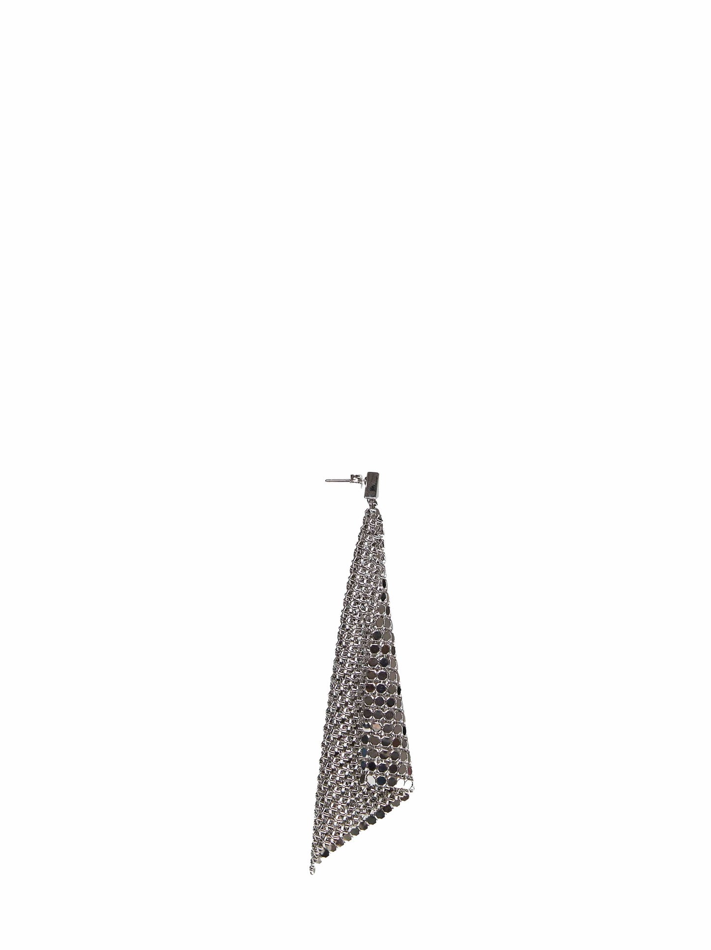 Rabanne Women Silver Chain Mail Pixel Flow Earrings PACO RABANNE