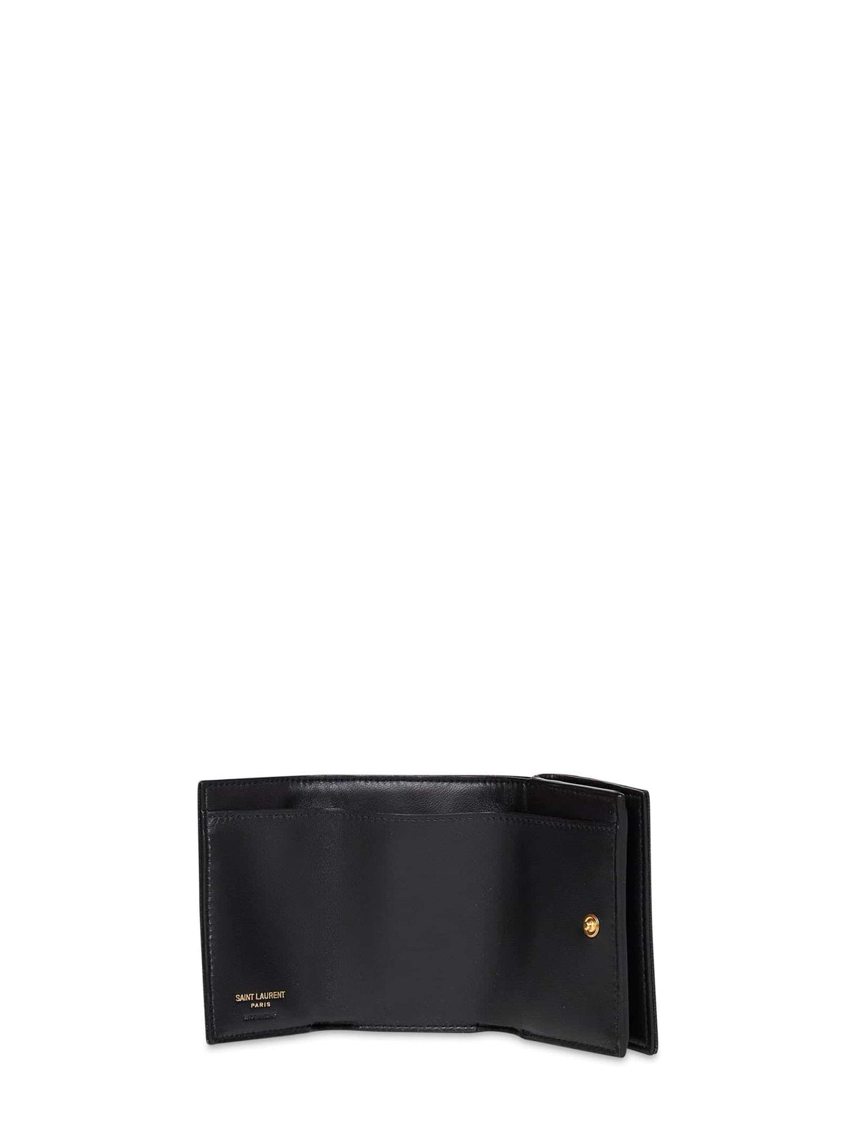 Saint Laurent Women Black Cassandre Origami Tiny Wallet SAINT LAURENT