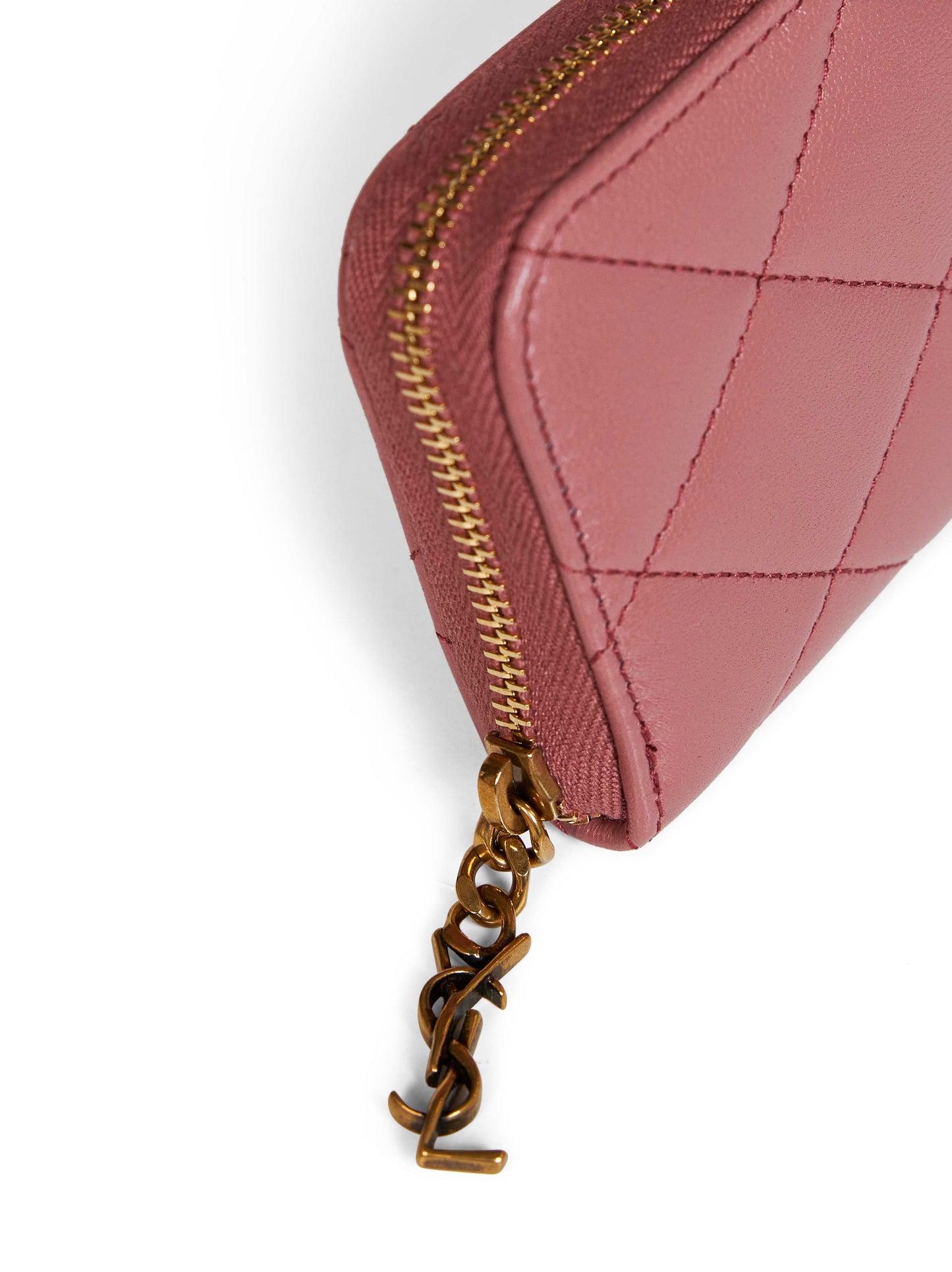 Saint Laurent Women Tulip Pink Lambskin Cassandre Bijou Coin Purse SAINT LAURENT