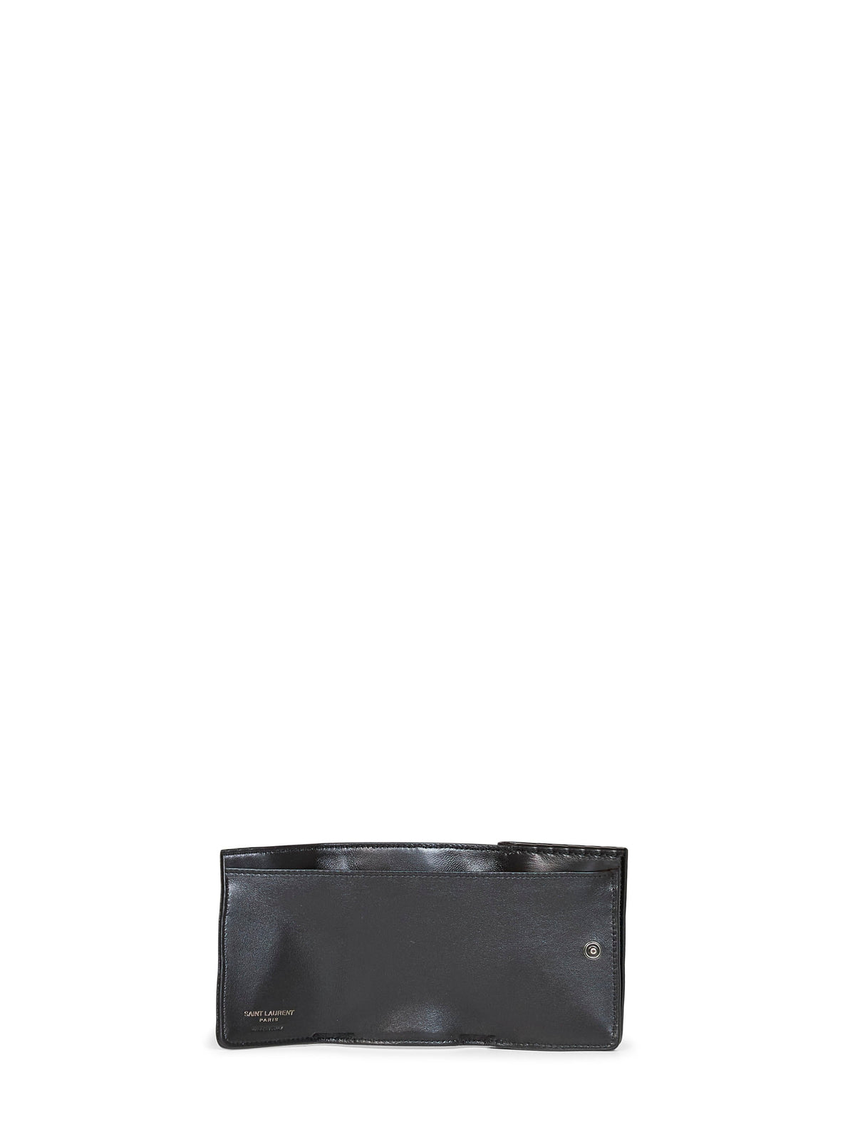 Saint Laurent Women Black Niki Slim Tri-Fold Calf Leather Wallet <Br/> SAINT LAURENT