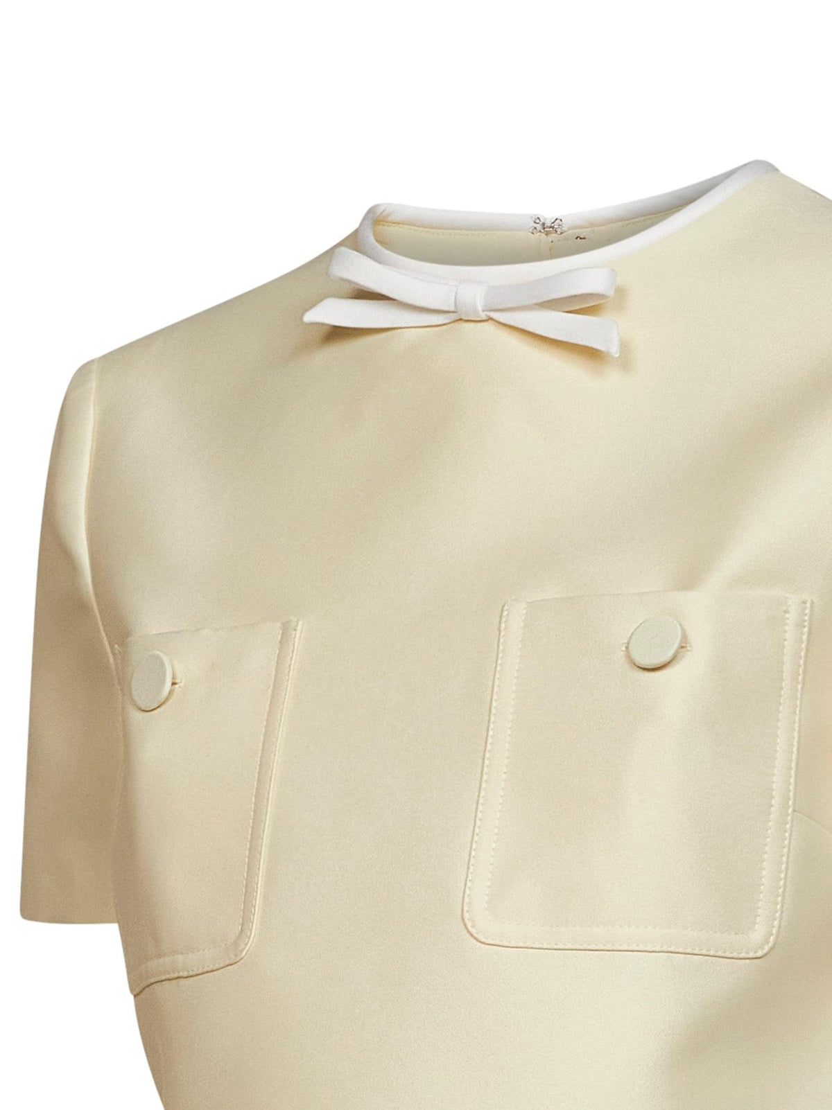 Self Portrait Women Yellow Taffeta Cropped Top With Bow Detail SELF-PORTRAIT