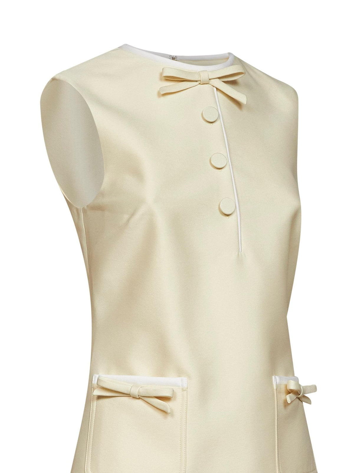 Self Portrait Women Yellow Taffeta Mini Dress With Bows Detail SELF-PORTRAIT