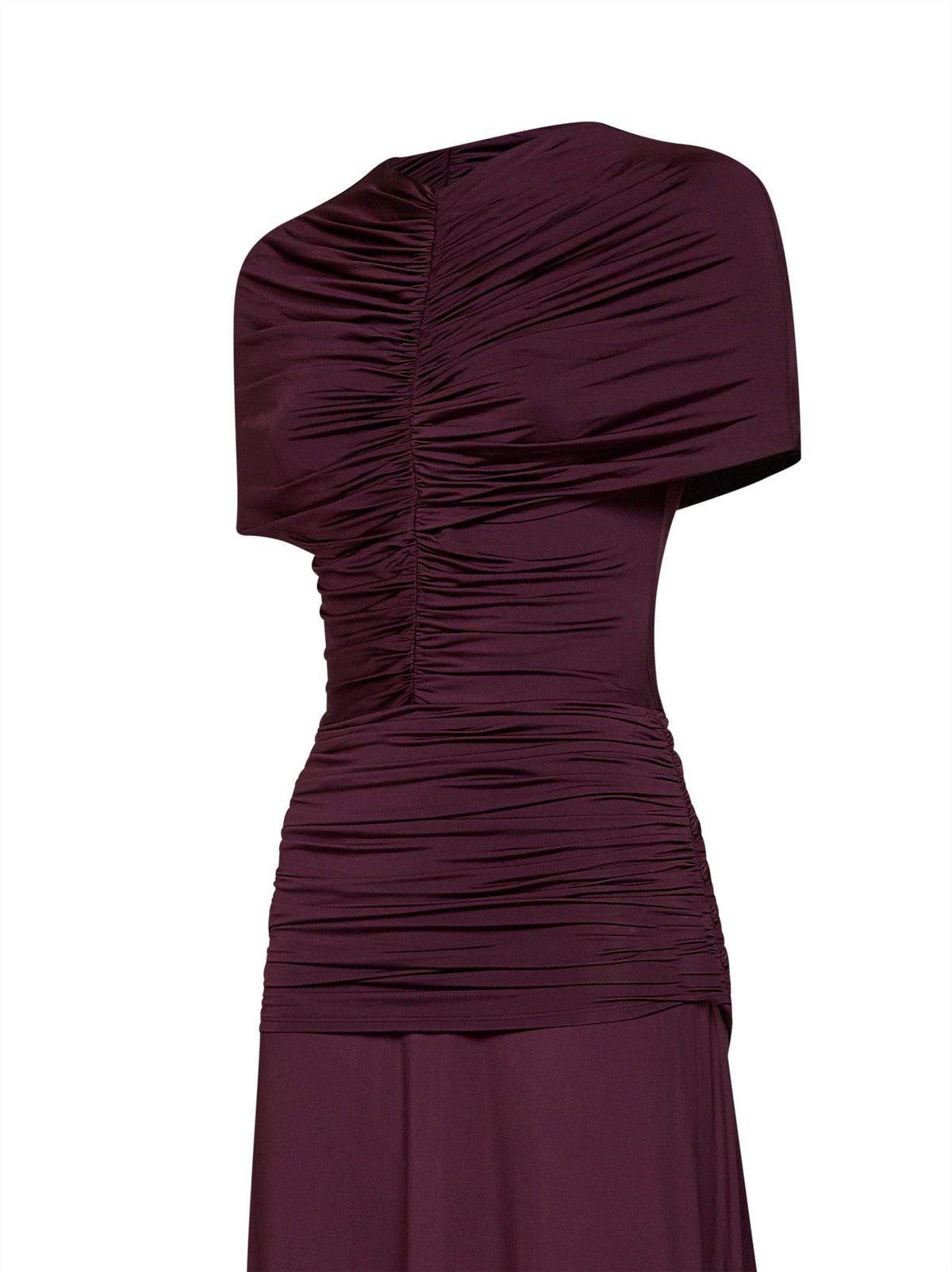 Self Portrait Women Burgundy Jersey Gathered Maxi Dress SELF-PORTRAIT