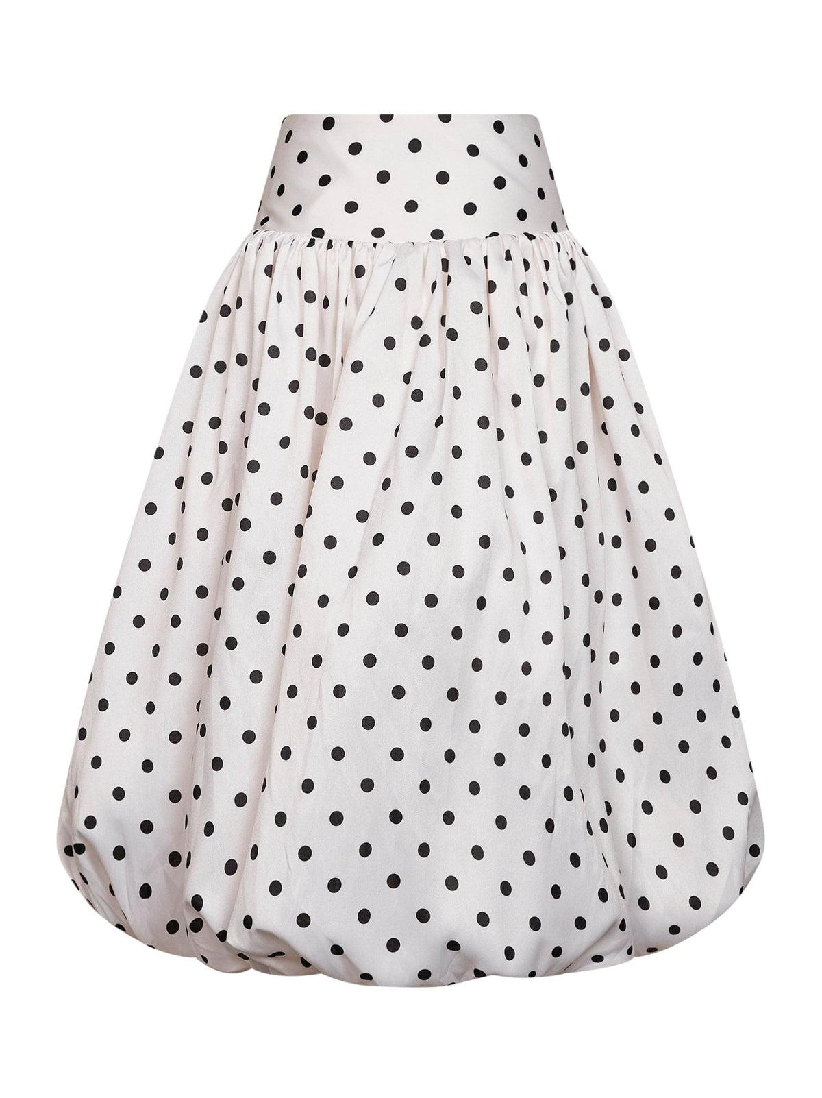 Self Portrait Women Cream Polka Dot Taffeta Midi Skirt SELF-PORTRAIT