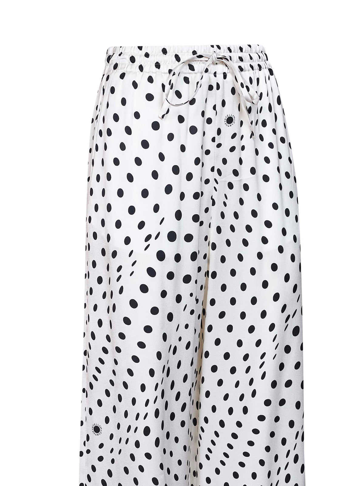 Stella Mccartney Women Black And White Polka Dot Viscose Oversized Trousers STELLA MCCARTNEY