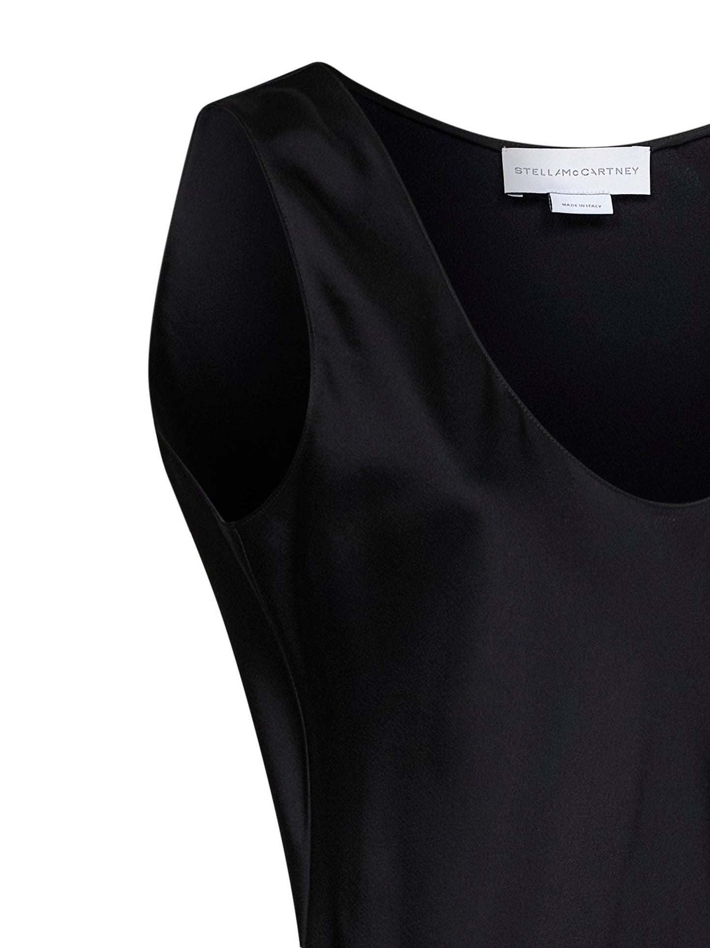 Stella Mccartney Women Black Satin Draped Top STELLA MCCARTNEY