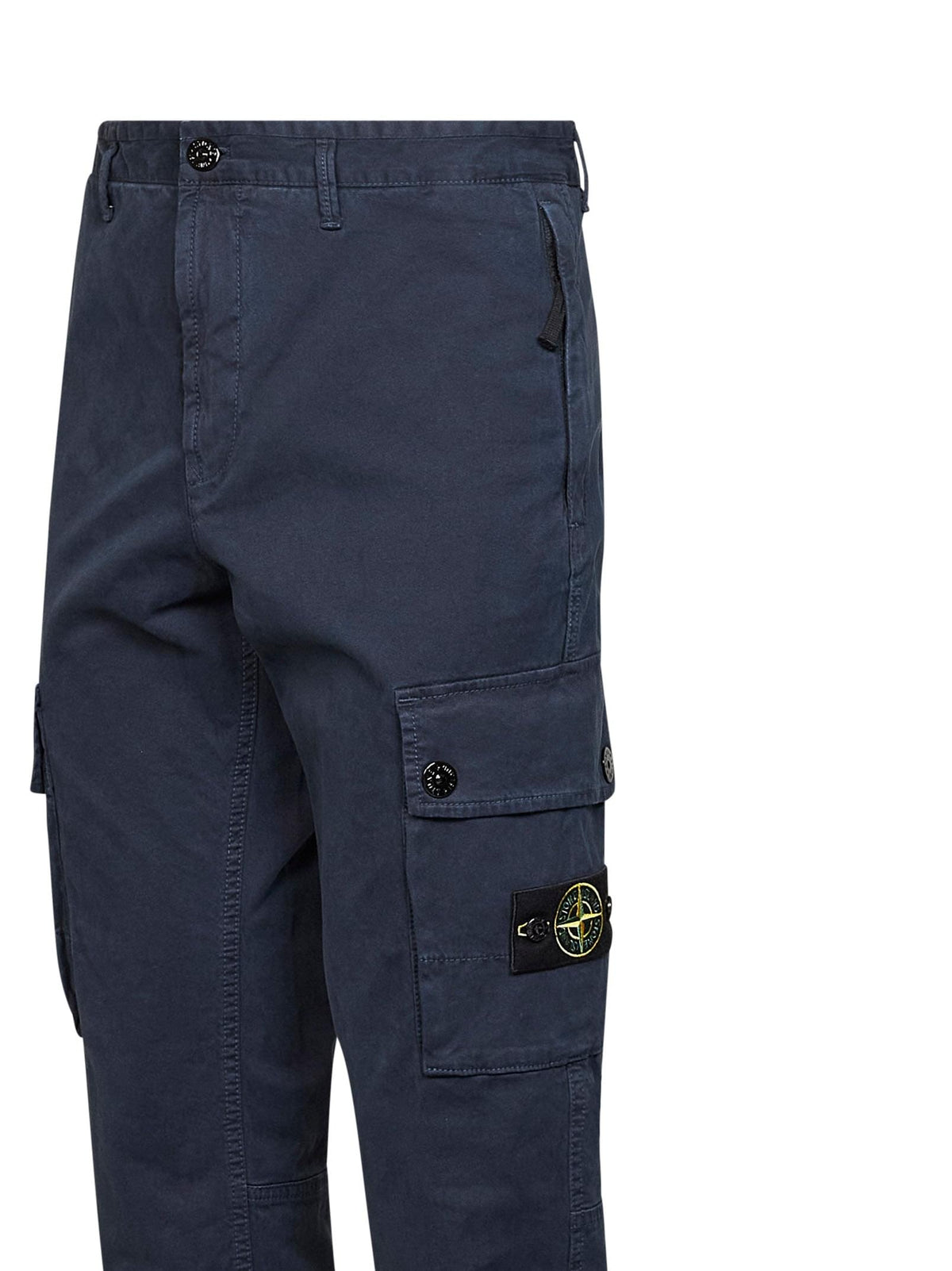 Stone Island Men Blue Organic Stretch Broken Twill Cargo Trousers STONE ISLAND