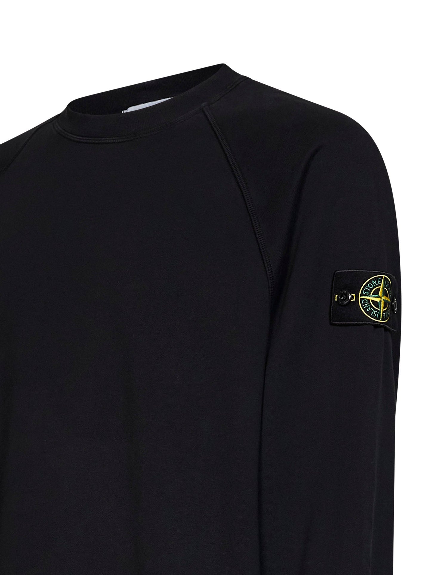 Stone Island Men Black Cotton Crewneck Sweatshirt STONE ISLAND