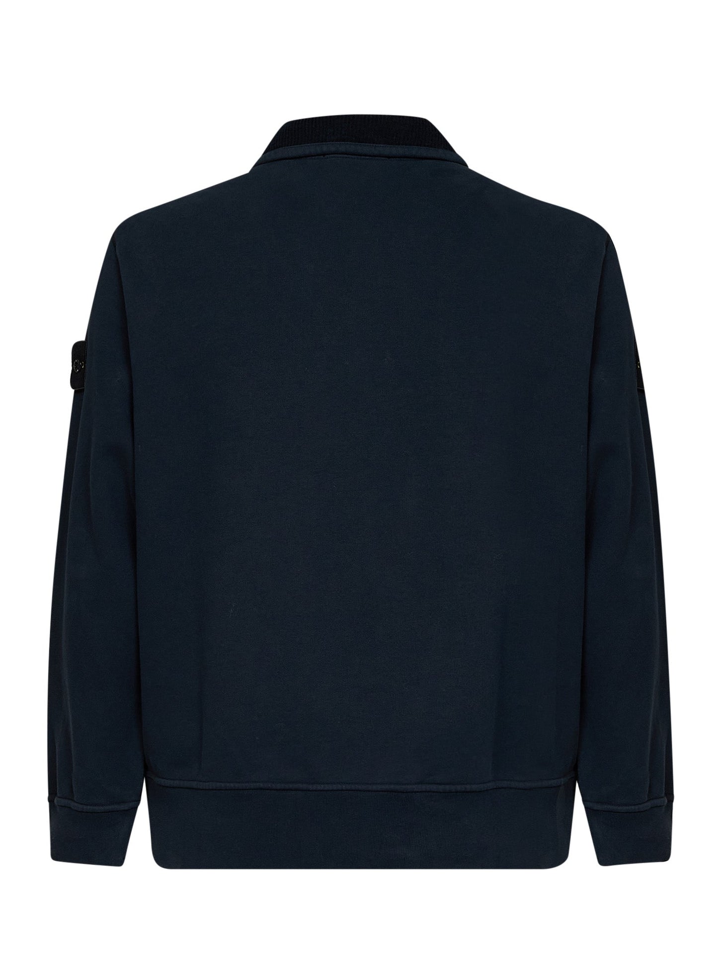 Stone Island Men Blue Brushed Organic Cotton Half-Zip Sweatshirt STONE ISLAND