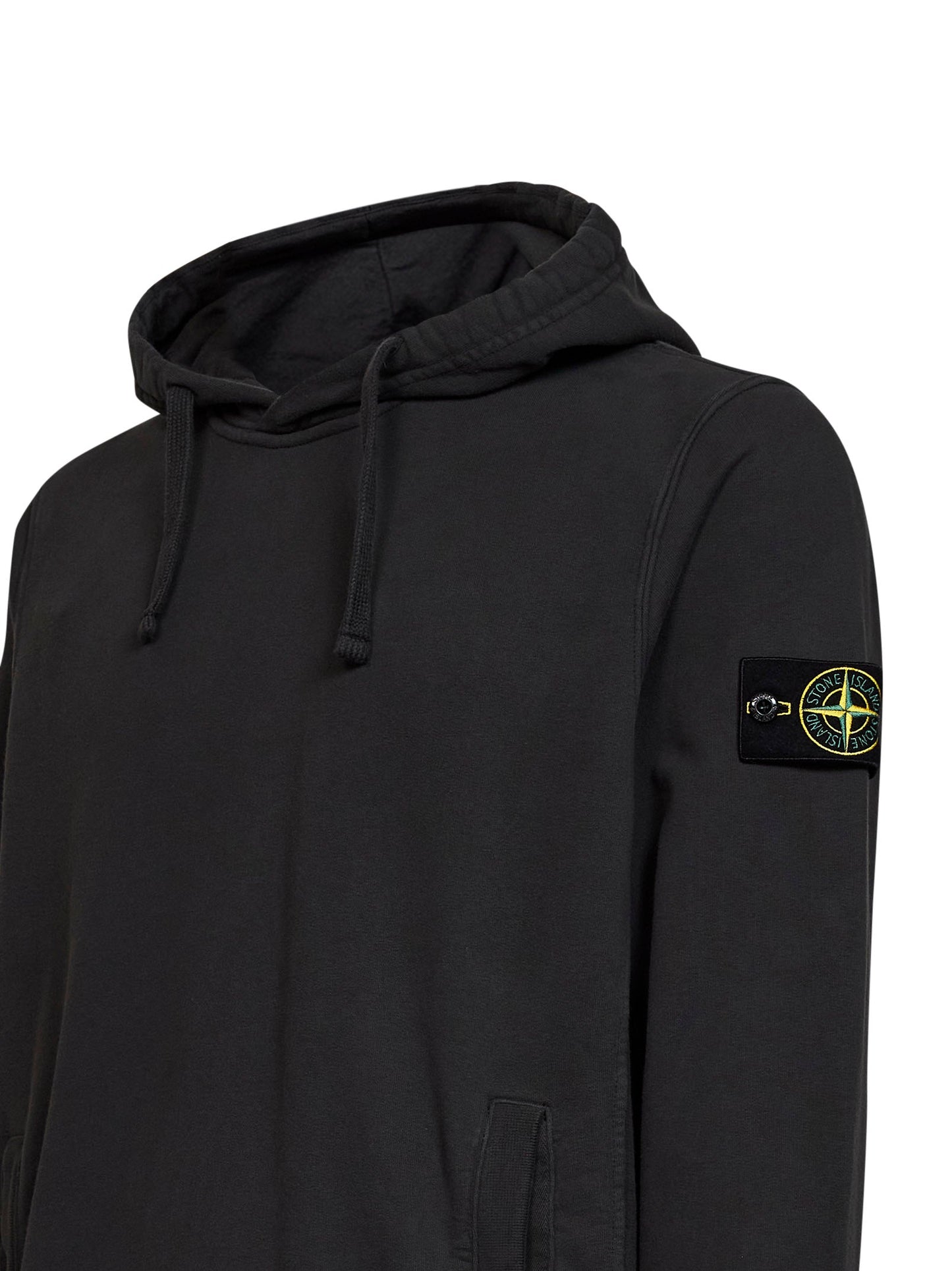 Stone Island Men Lead Grey Stretch Organic Cotton Hoodie STONE ISLAND