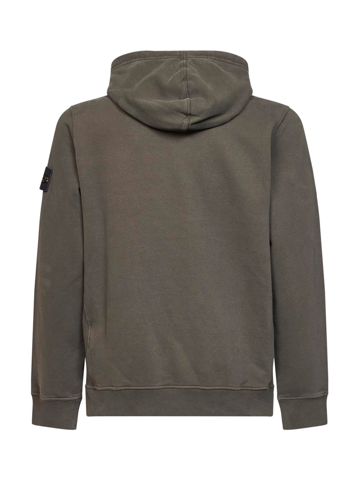 Stone Island Men Coal Grey Stretch Organic Cotton Hoodie<Br/> STONE ISLAND