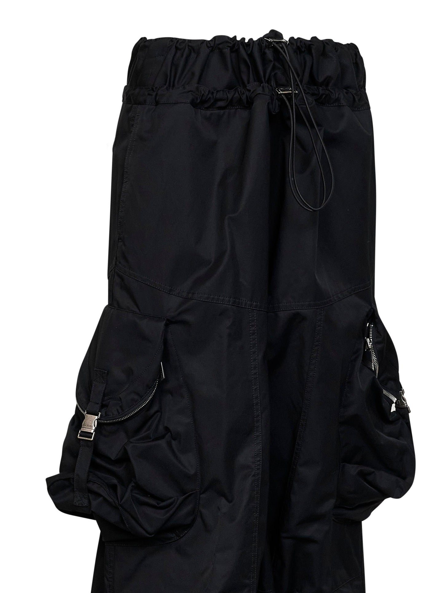 The Attico Women Black Overdyed Gabardine Cargo Trousers THE ATTICO