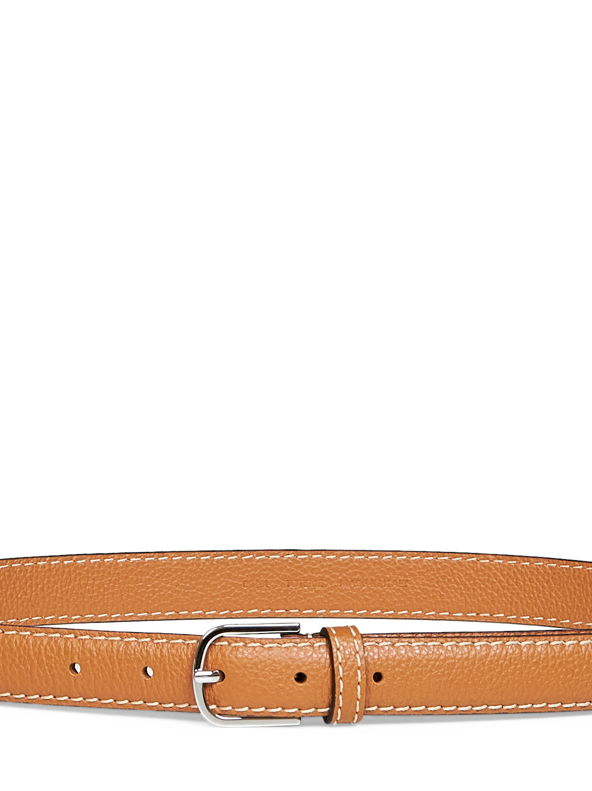 Toteme Women Tan Slim Grained Leather Belt TOTEME