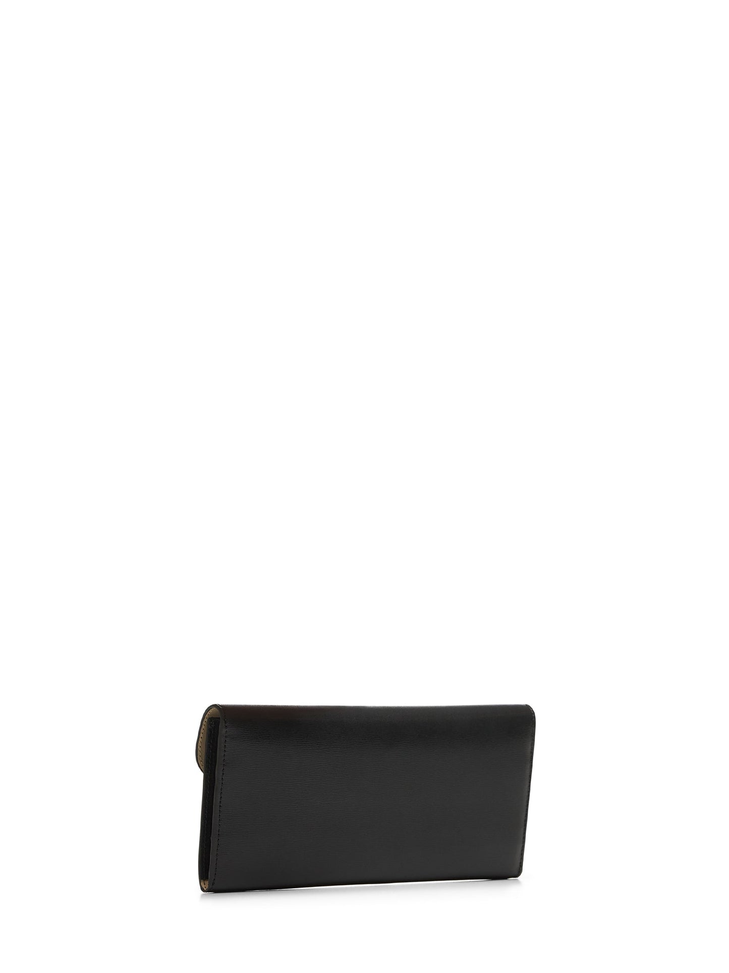 Toteme Women Black Leather T-Lock Wallet TOTEME