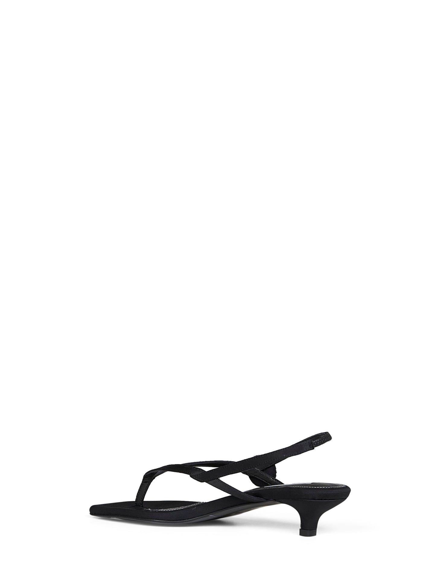 Toteme Women Black Satin Flip Flops Slingback Sandals TOTEME