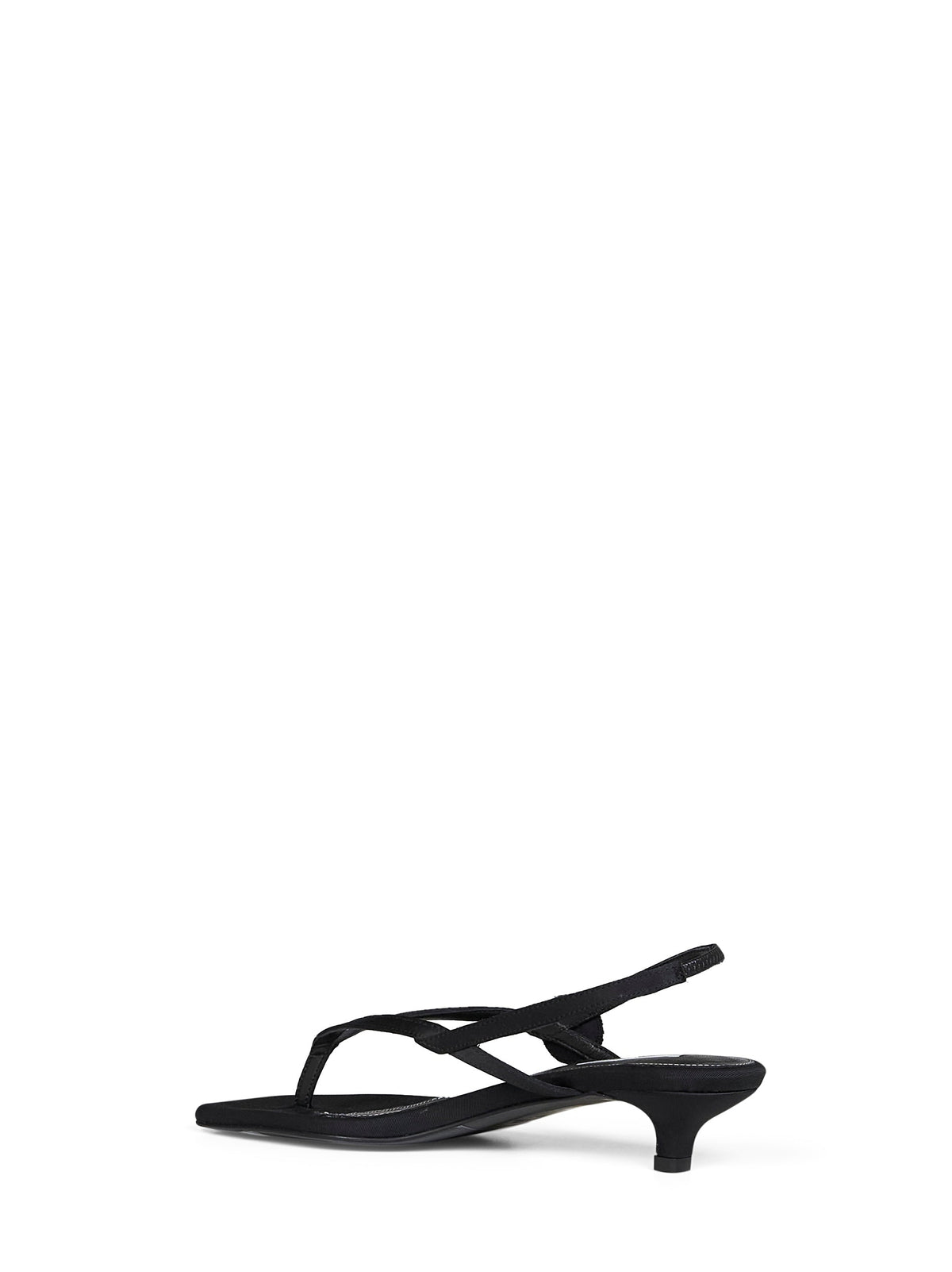 Toteme Women Black Satin Flip Flops Slingback Sandals TOTEME