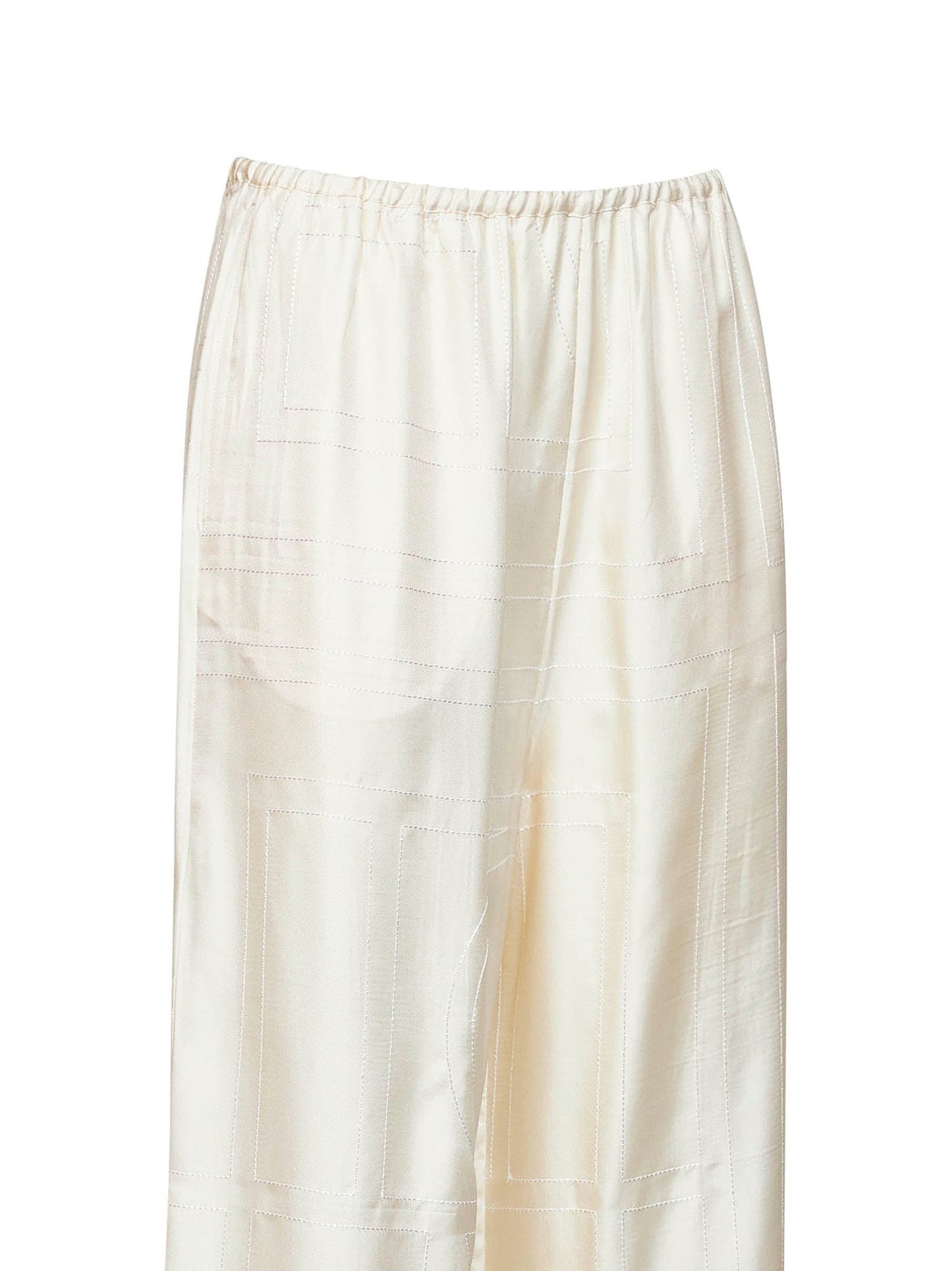 Toteme Women Cream Monogram Silk Pj Trousers TOTEME