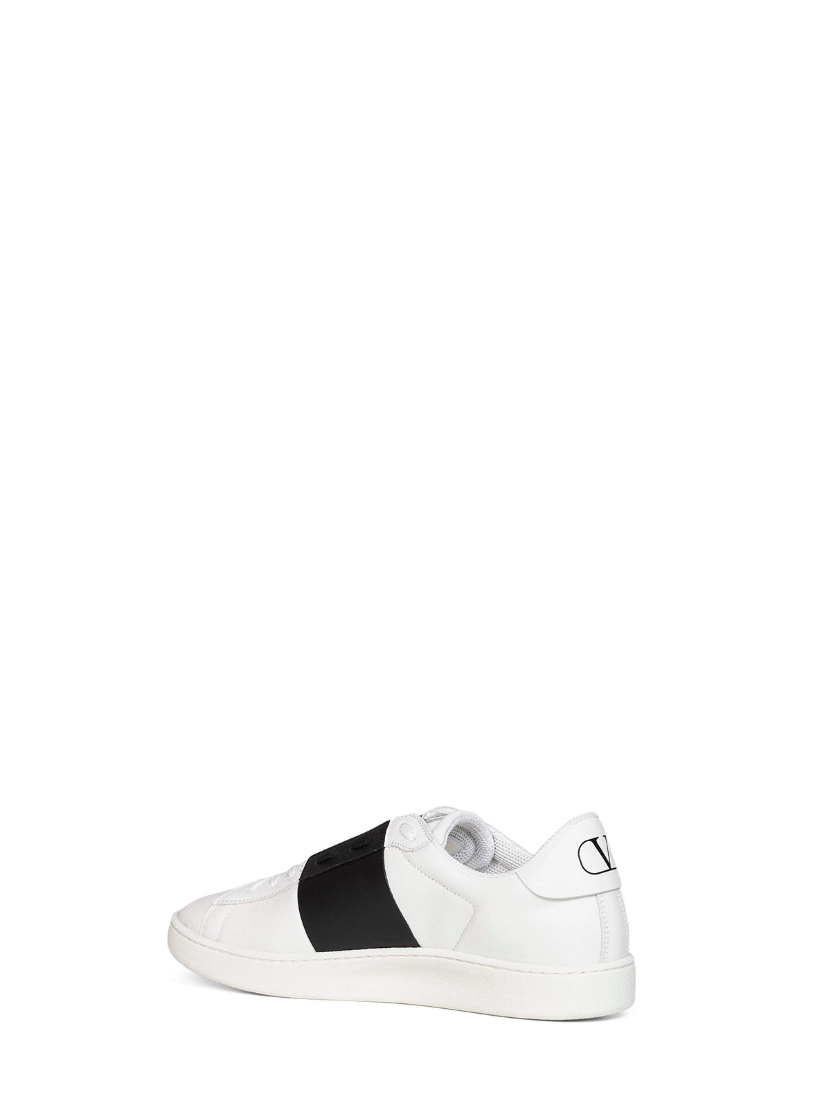 Valentino Garavani Men White And Black Nappa Calfskin Open Royco Sneakers VALENTINO GARAVANI