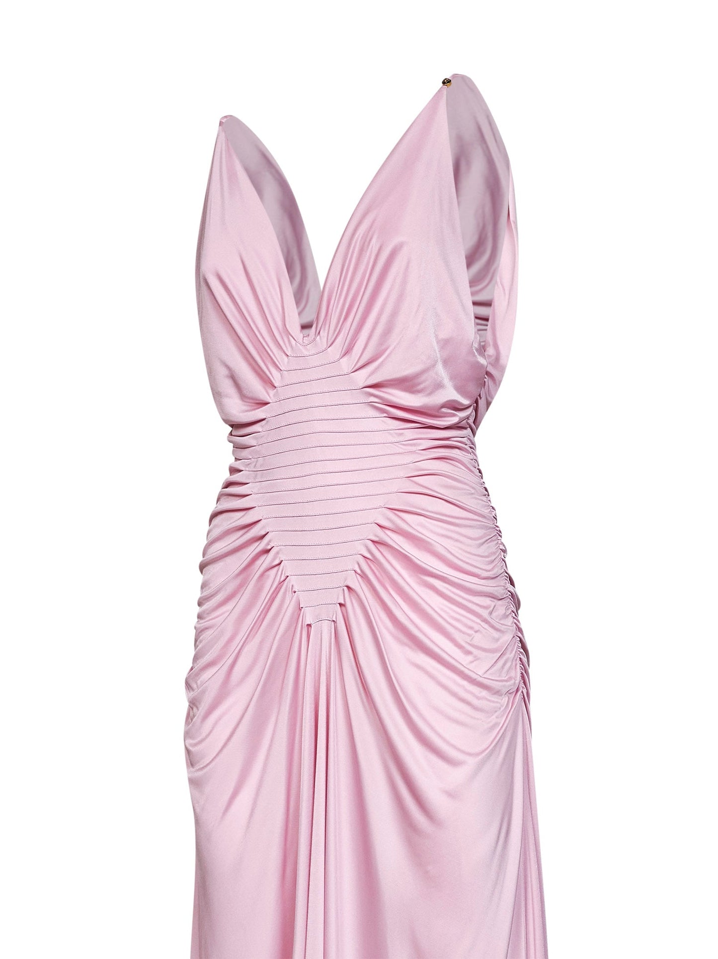 Versace Women Pastel Pink Liquid Viscose Jersey Evening Dress VERSACE