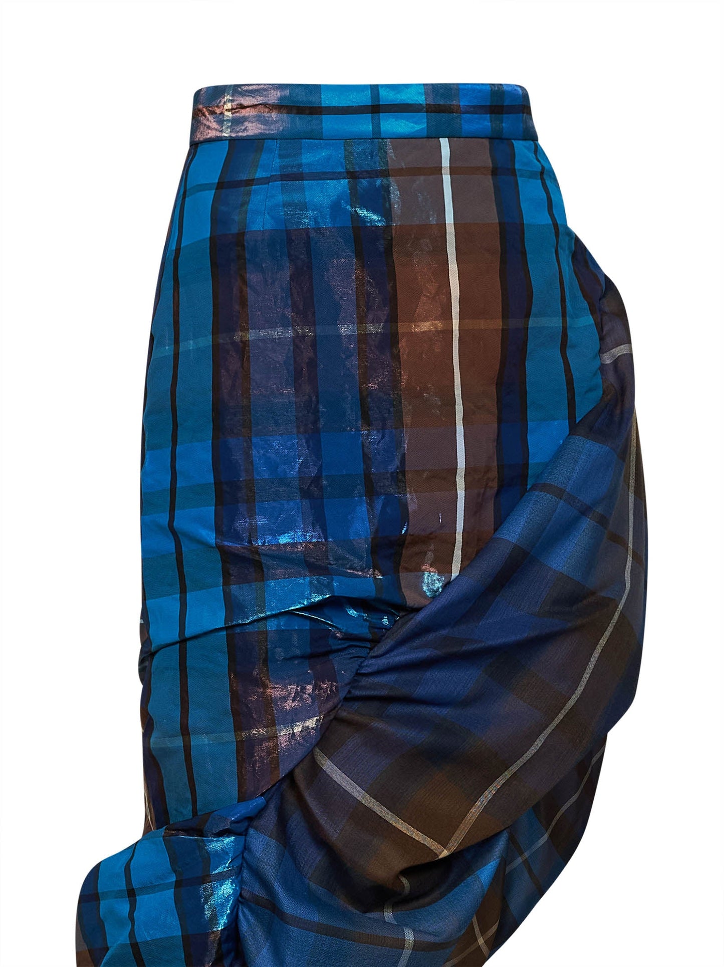 Vivienne Westwood Women Gonna Midi Asimmetrica Marilyn In Tartan Blue E Marrone VIVIENNE WESTWOOD