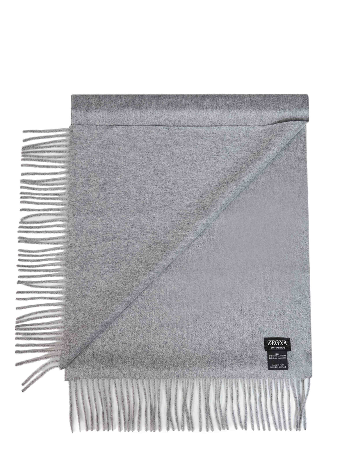 Zegna Men Medium Grey Oasi Cashmere Scarf ZEGNA