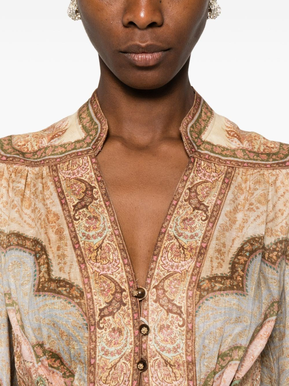 Zimmermann Women Wanderlust Low-Cut Midi Dress In Tapestry ZIMMERMANN