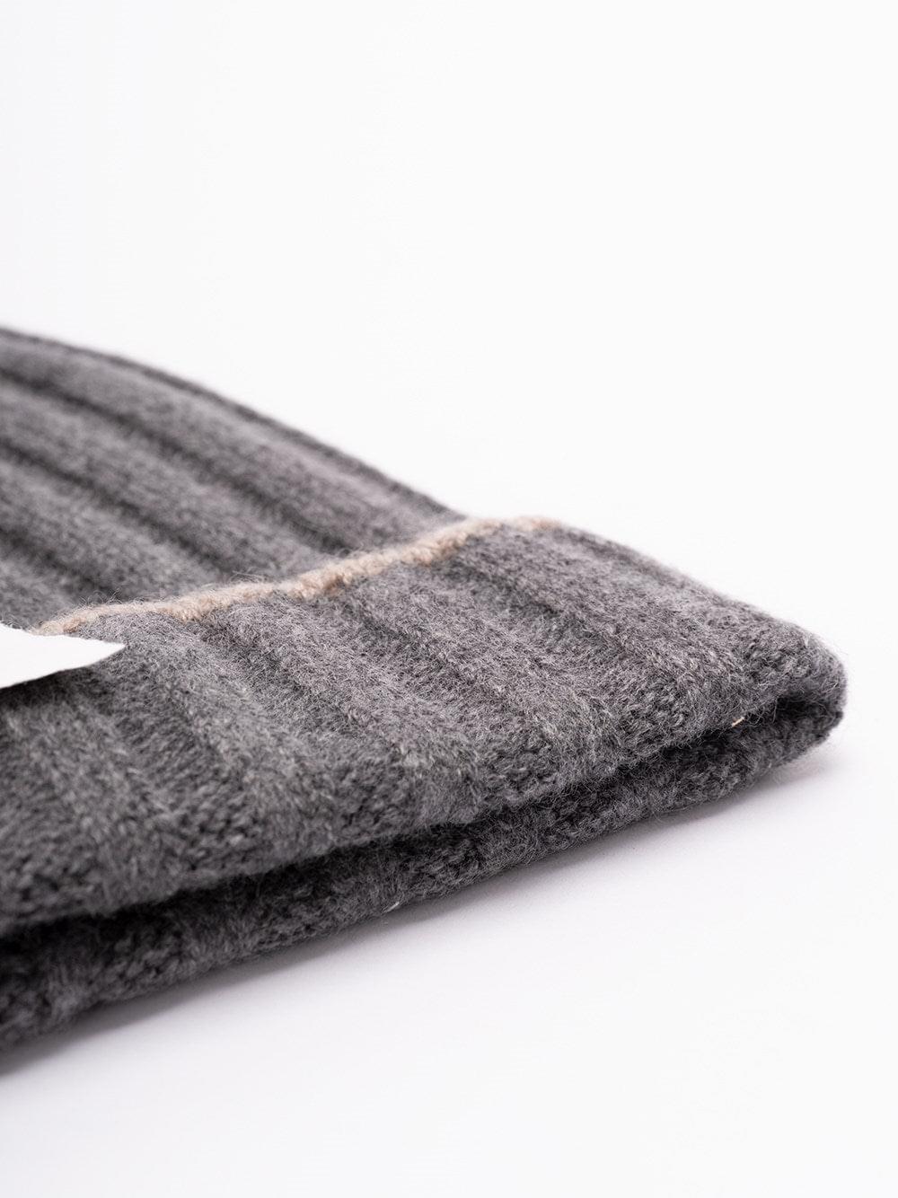 Brunello Cucinelli Men Cashmere Rib Knit Beanie BRUNELLO CUCINELLI