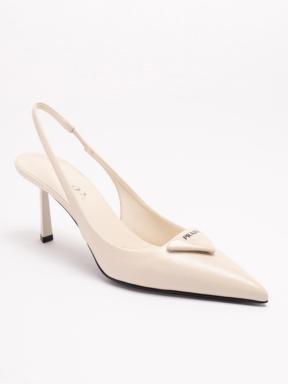 Prada Women Saffiano Patent Leather Slingback Pumps PRADA