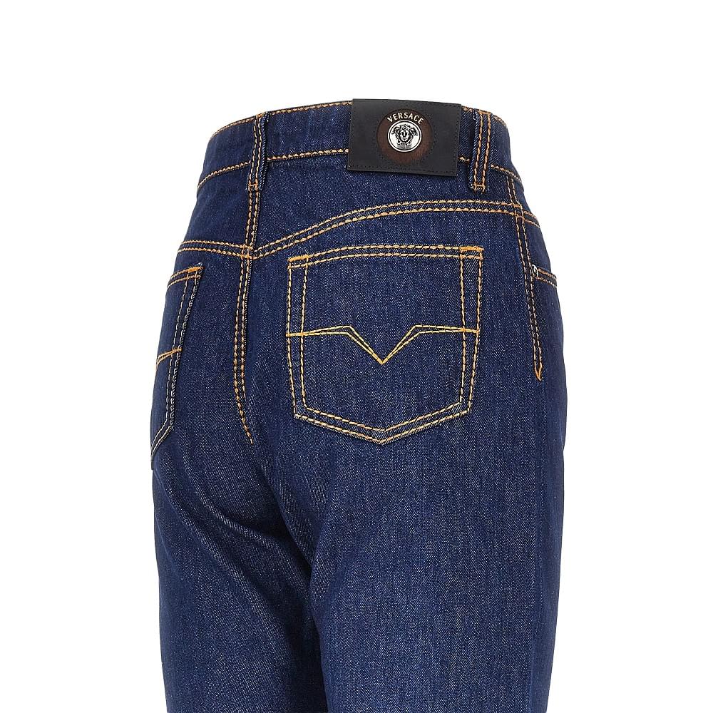 Versace Women Cotton Denim Jeans With Medusa Detail VERSACE