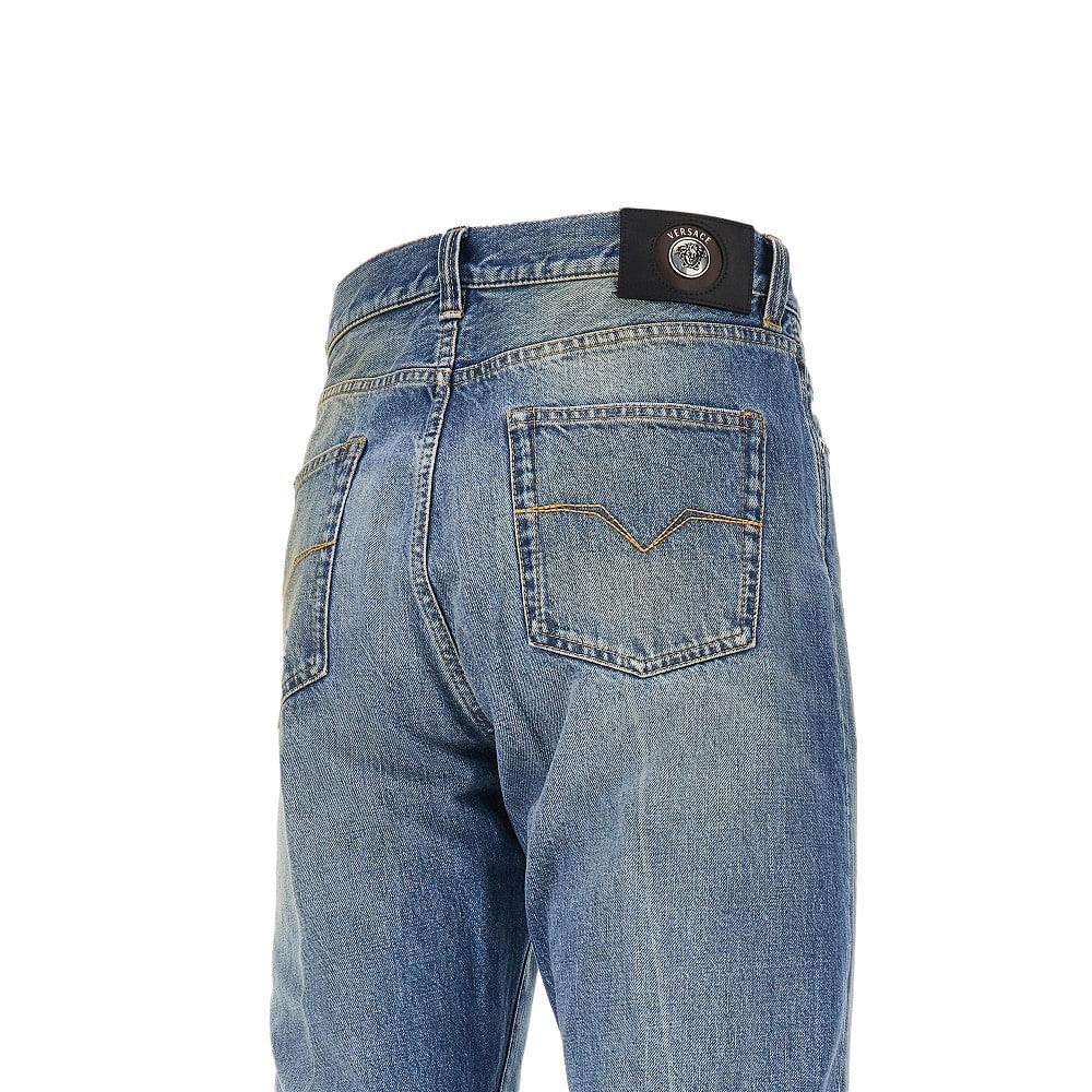 Versace Men Cotton Denim Jeans With Medusa Detail VERSACE