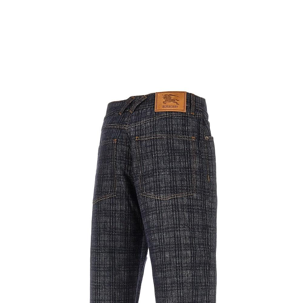 Burberry Men Check Denim Loose Fit Jeans BURBERRY