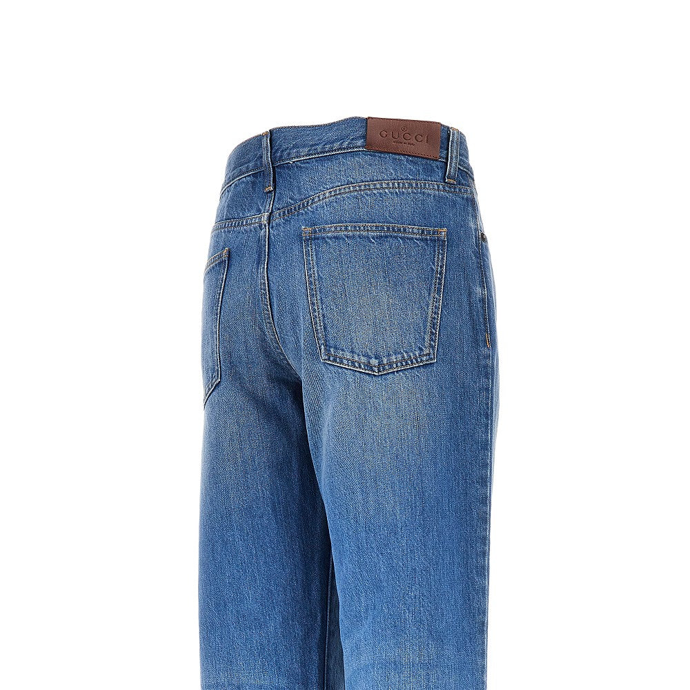 Gucci Women Délavé Cotton Denim Jeans GUCCI