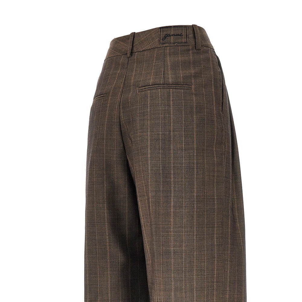 Ganni Women Wool Pants With Pinstriped Motif GANNI