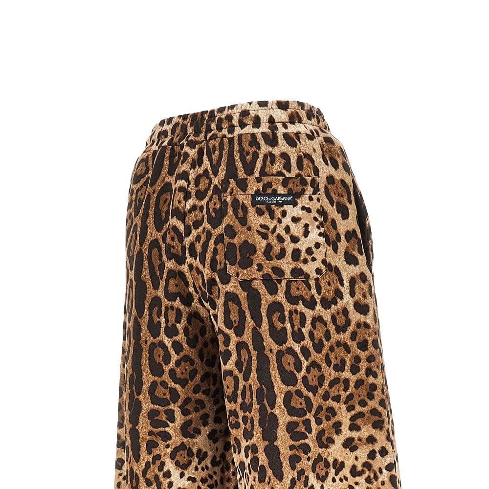 Dolce&Gabbana Women Wide-Leg Pants With Leopard-Print DOLCE & GABBANA