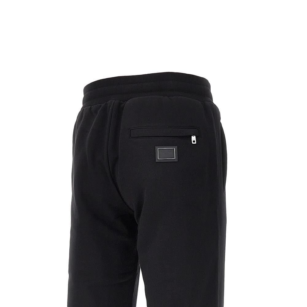 Dolce&Gabbana Men French Terry Pants With Logo Plate DOLCE & GABBANA