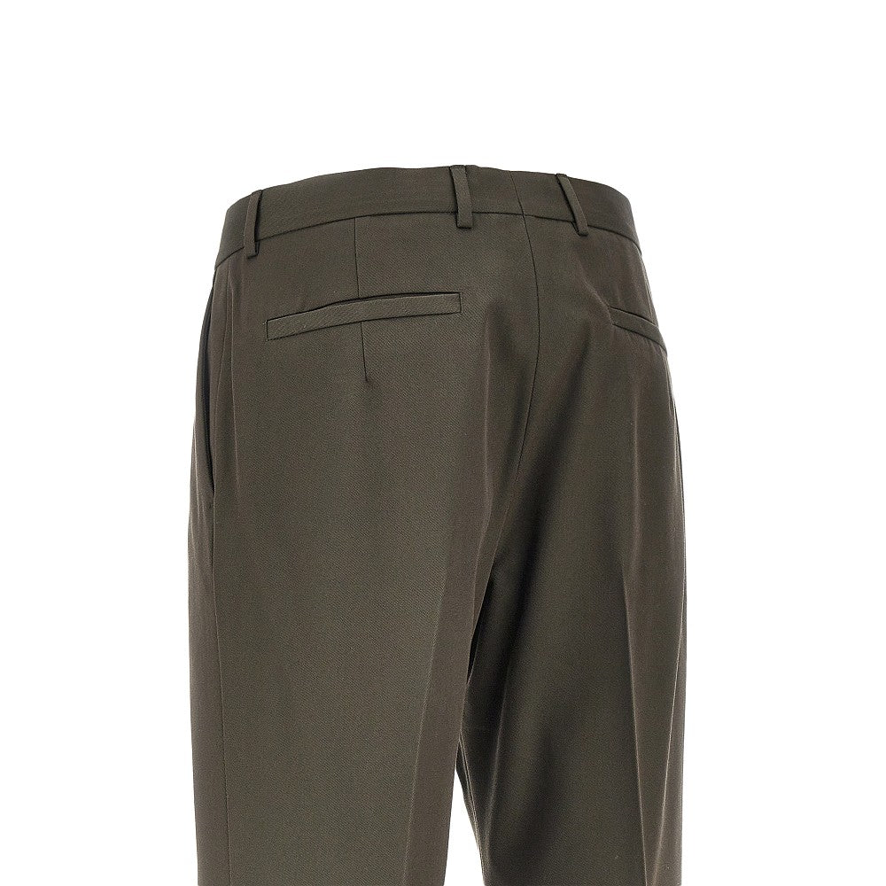 Zegna Men Wool And Cotton Pleated Pants ZEGNA