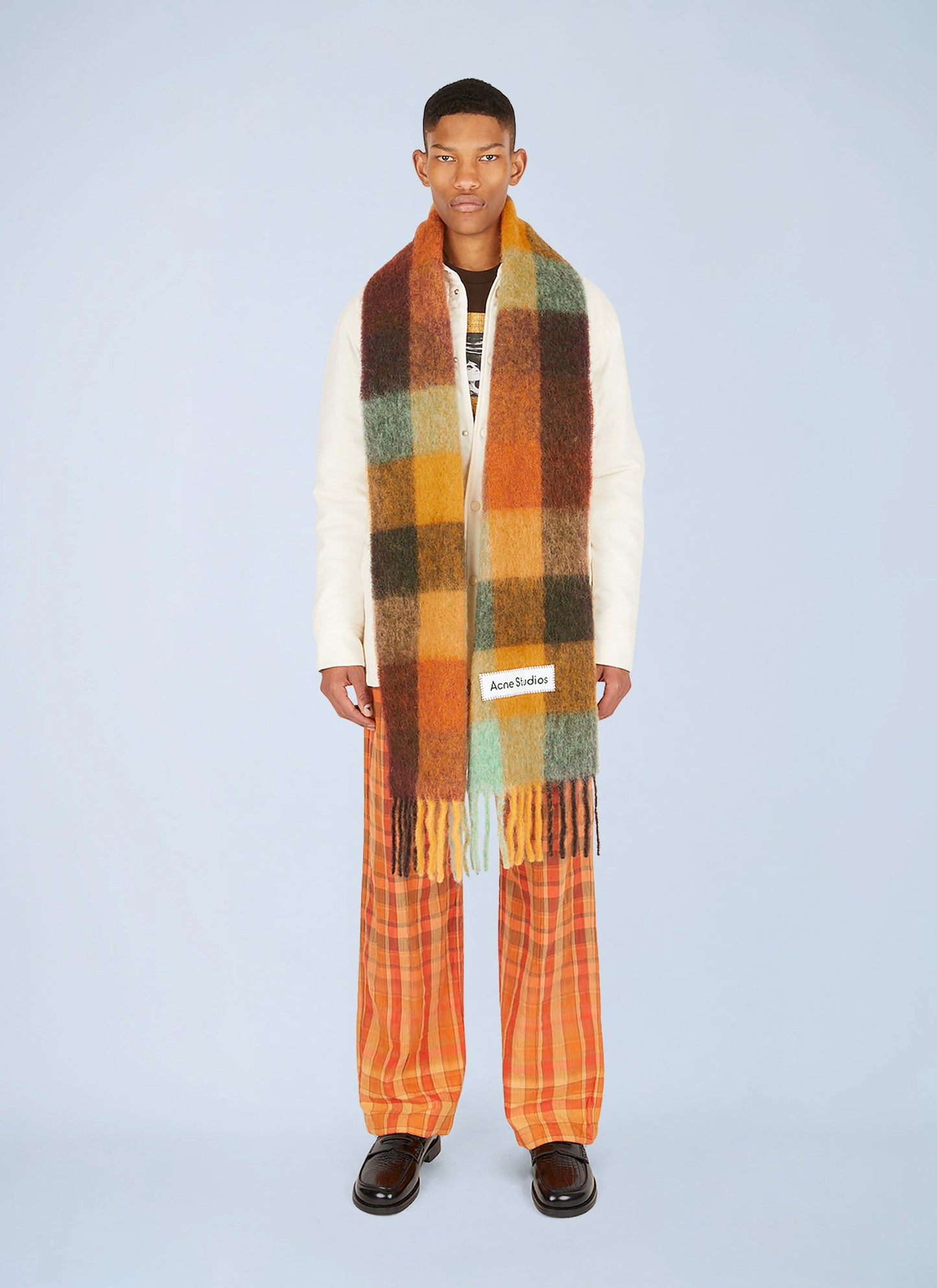 Acne Studios Men Fringed Check Scarf ACNE STUDIOS