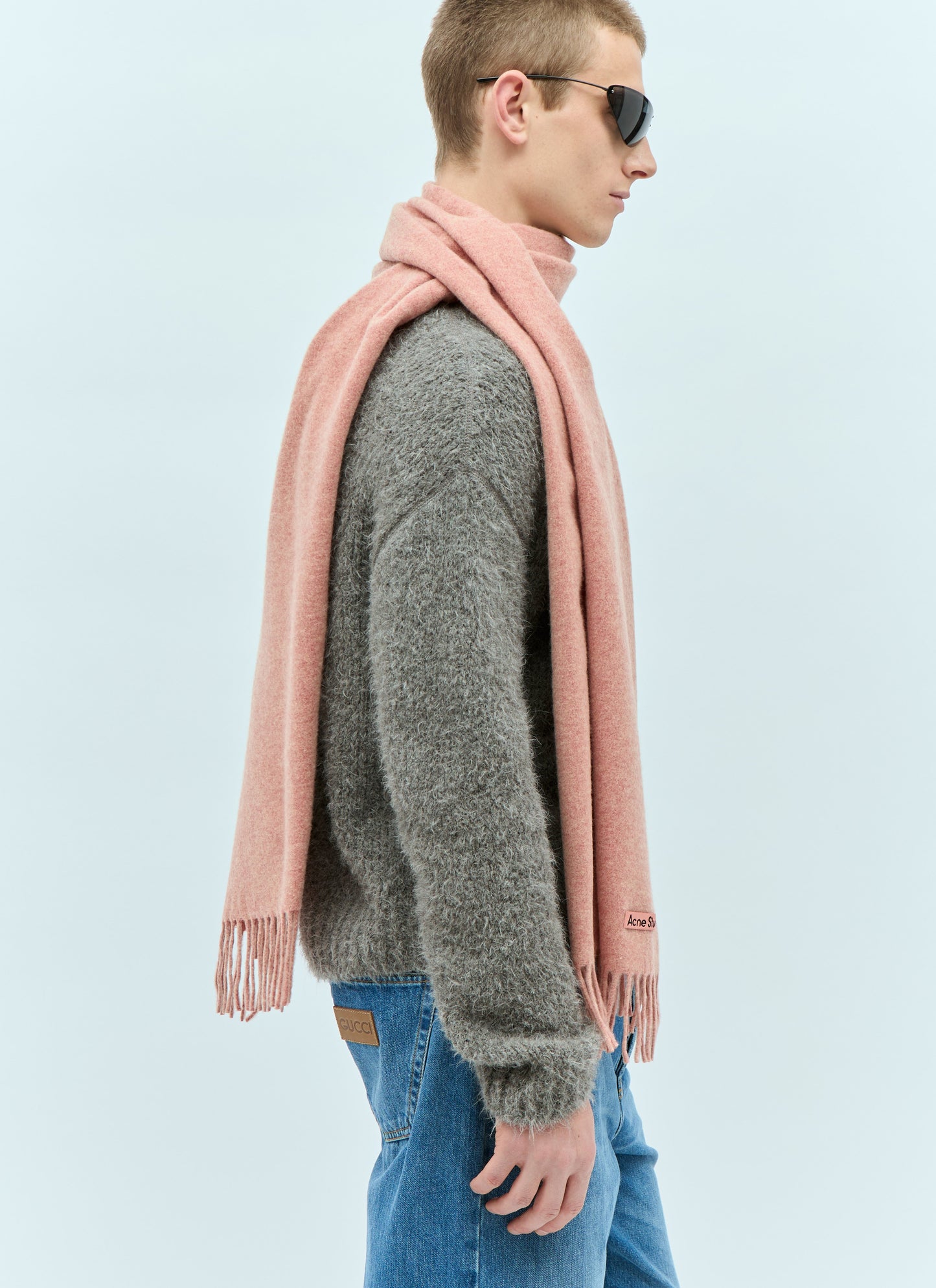 Acne Studios Men Fringe Wool Scarf ACNE STUDIOS