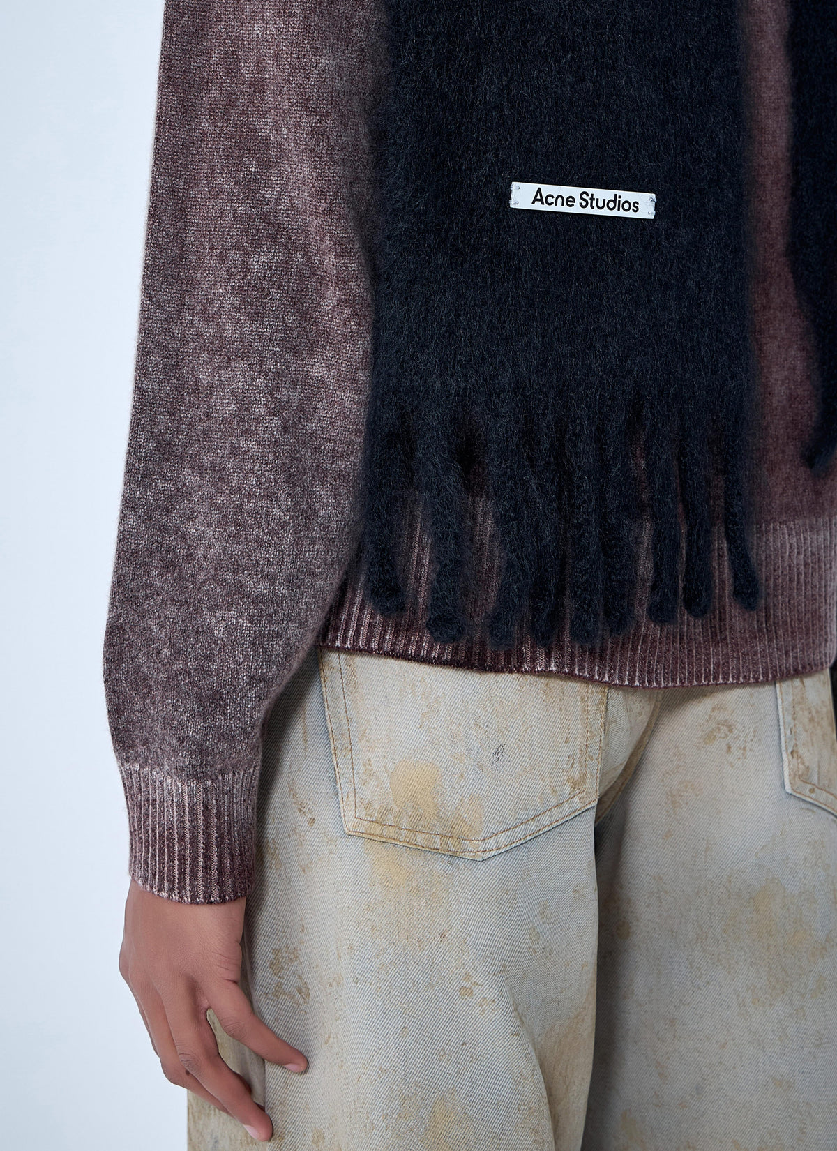 Acne Studios Men Fringed Wool Scarf ACNE STUDIOS