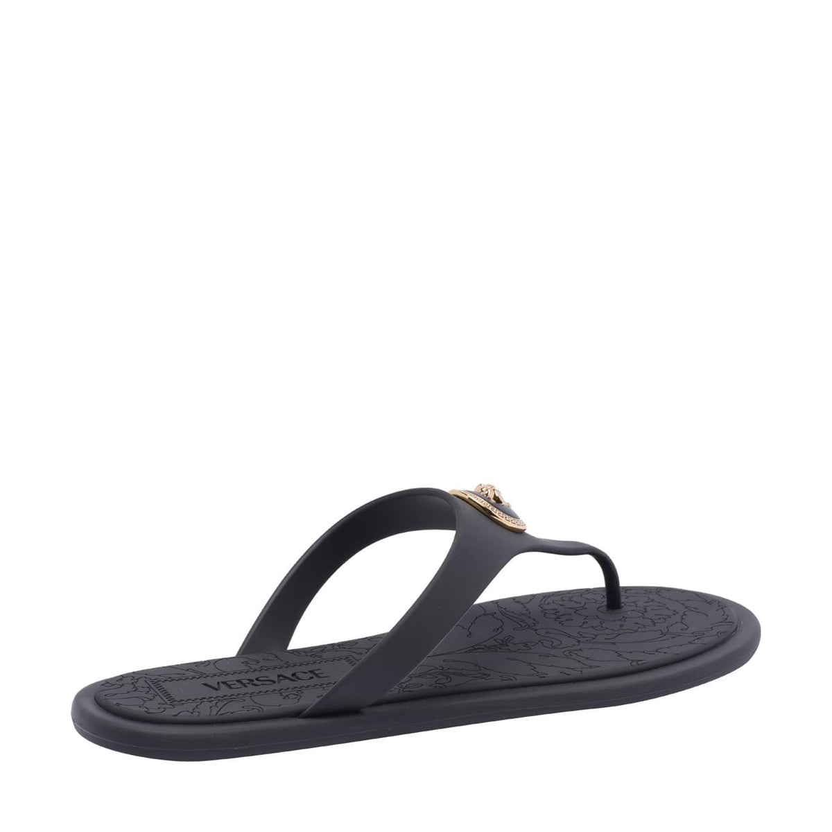 Versace Women Alia Rubber Flat Sandals VERSACE