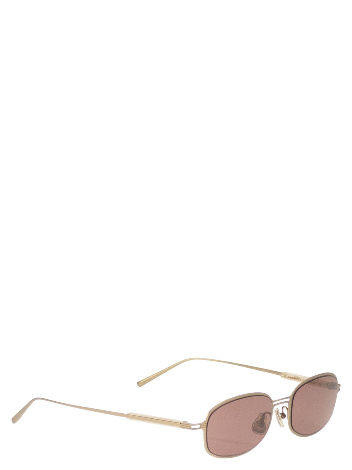 Brunello Cucinelli Unisex Titanium Sunglasses With Slim Square Frame BRUNELLO CUCINELLI